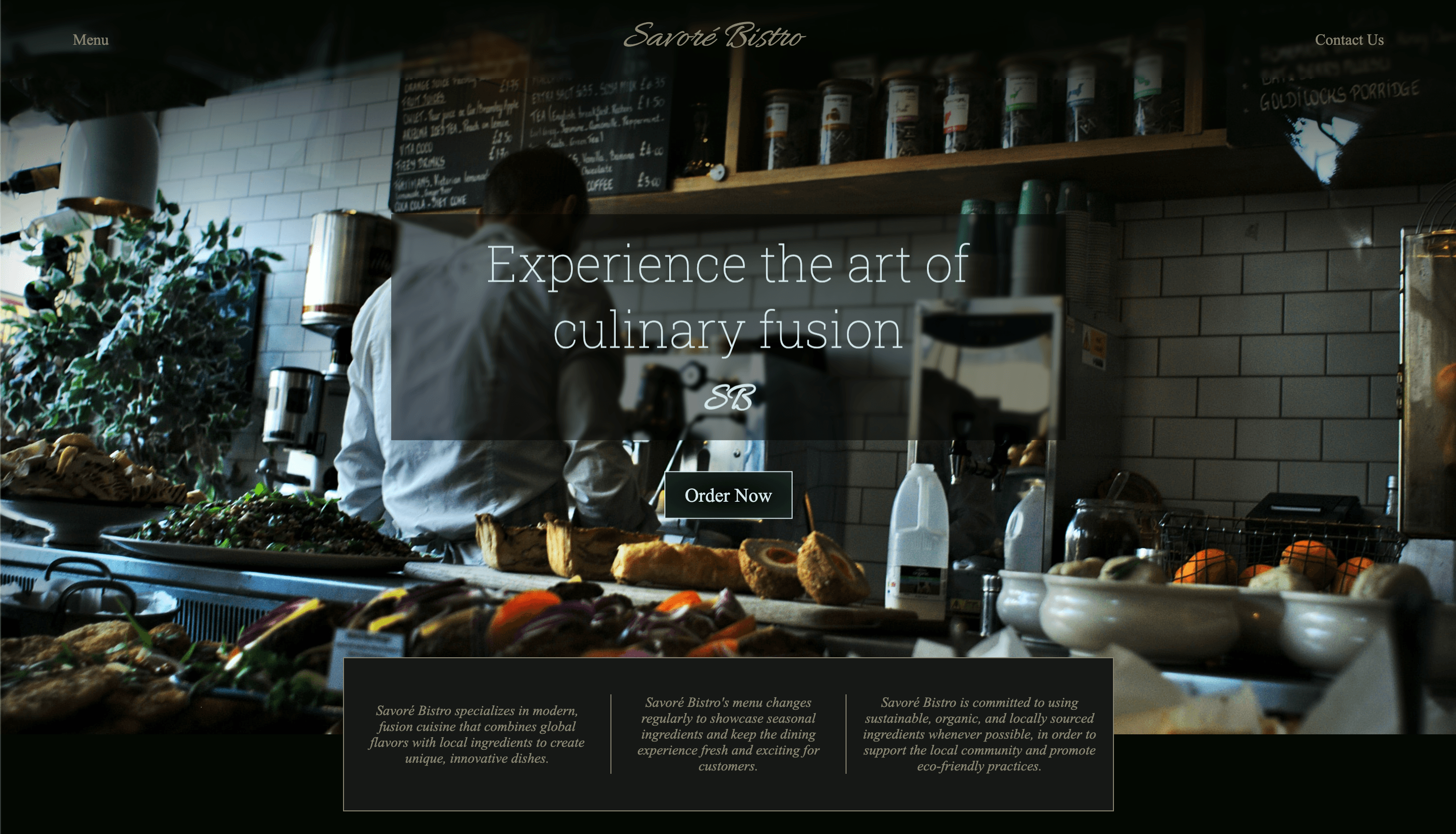 Savoré Bistro homepage