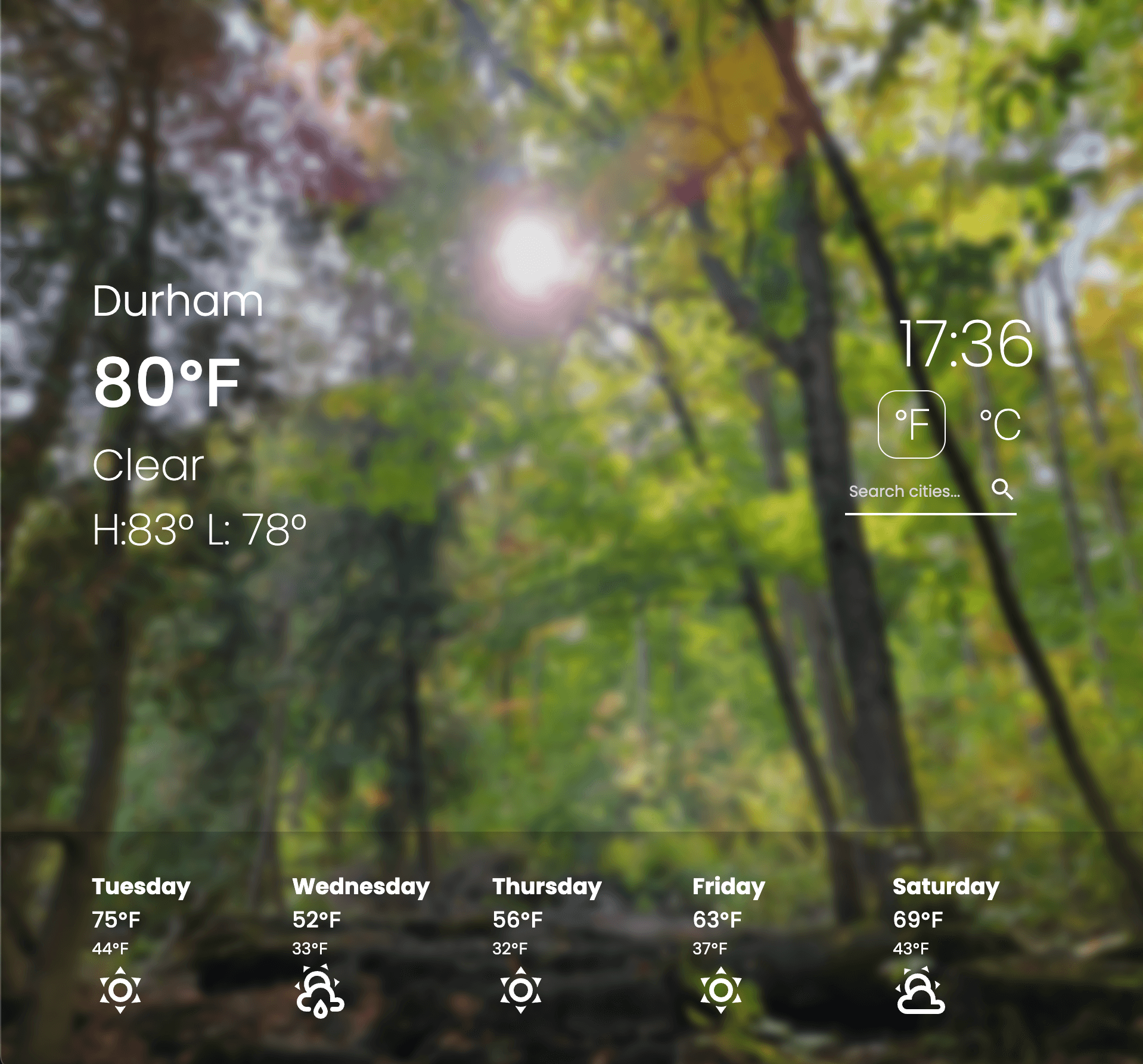 Weather App homepage